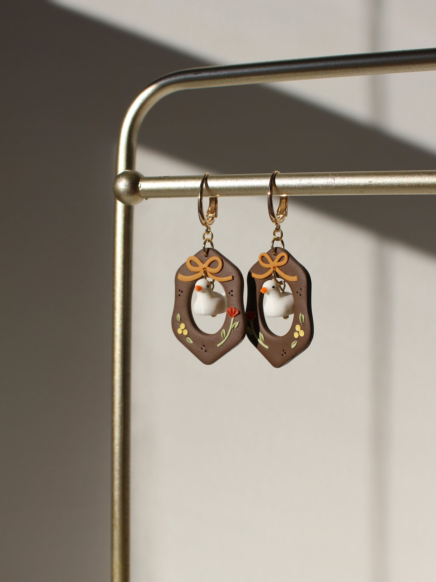 Fall Coquette Ducks - Statement Duck Earrings