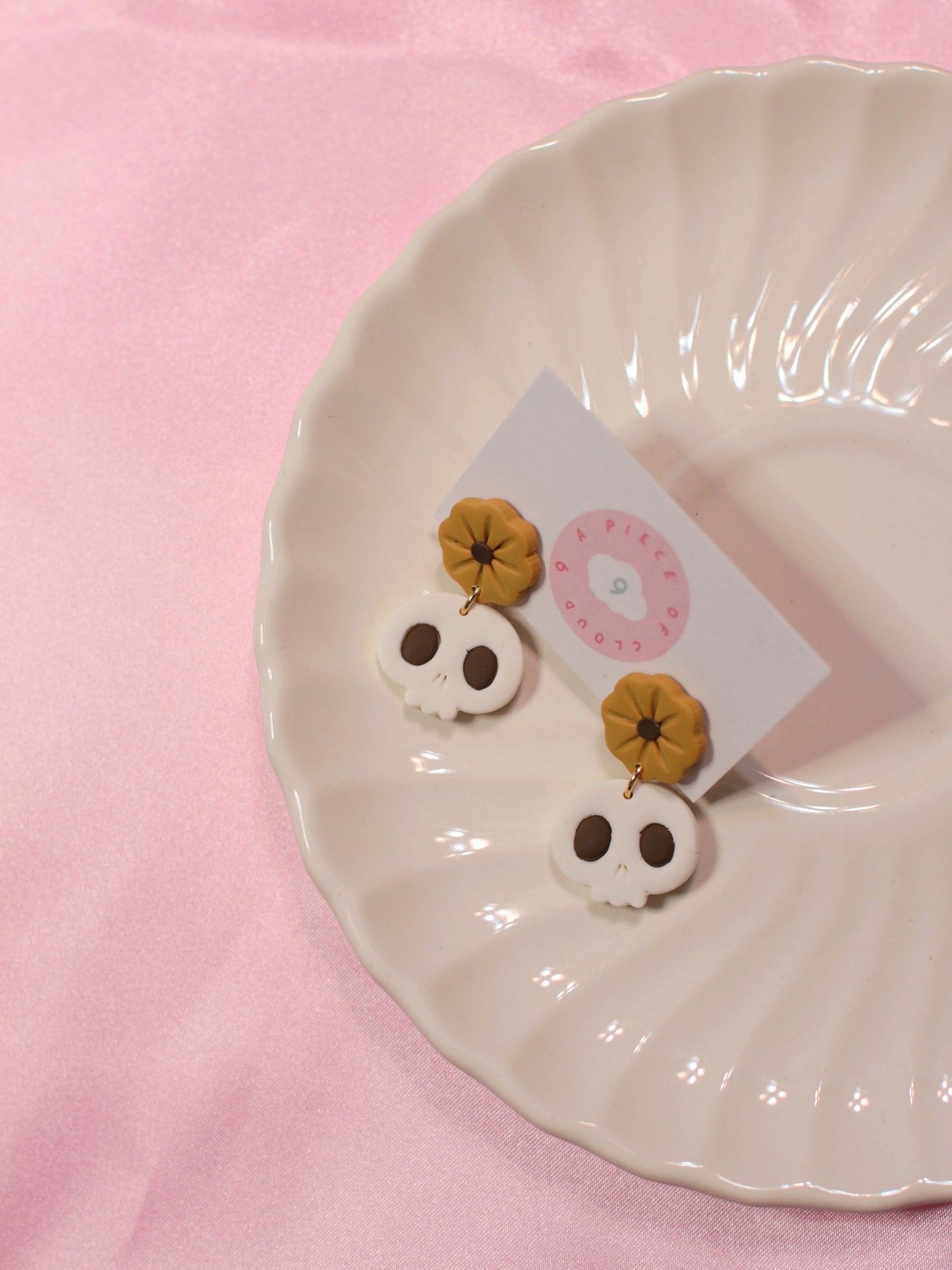 Marigold Mischief - Glow in the Dark Skull Earrings