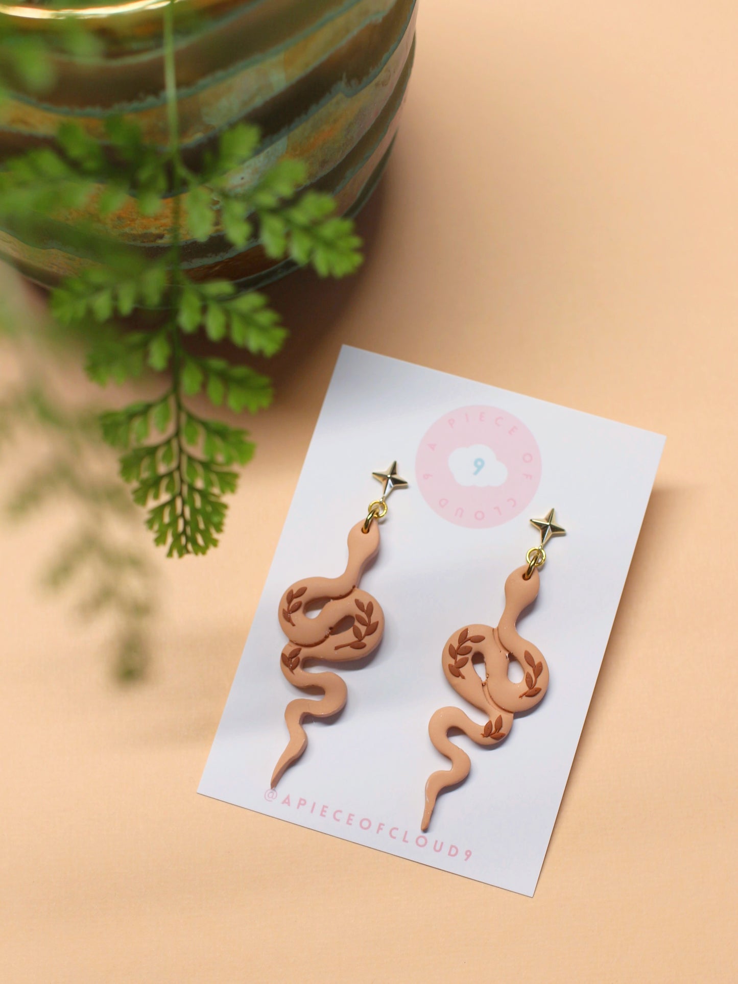 Snakes + Leaves - Statement Earrings