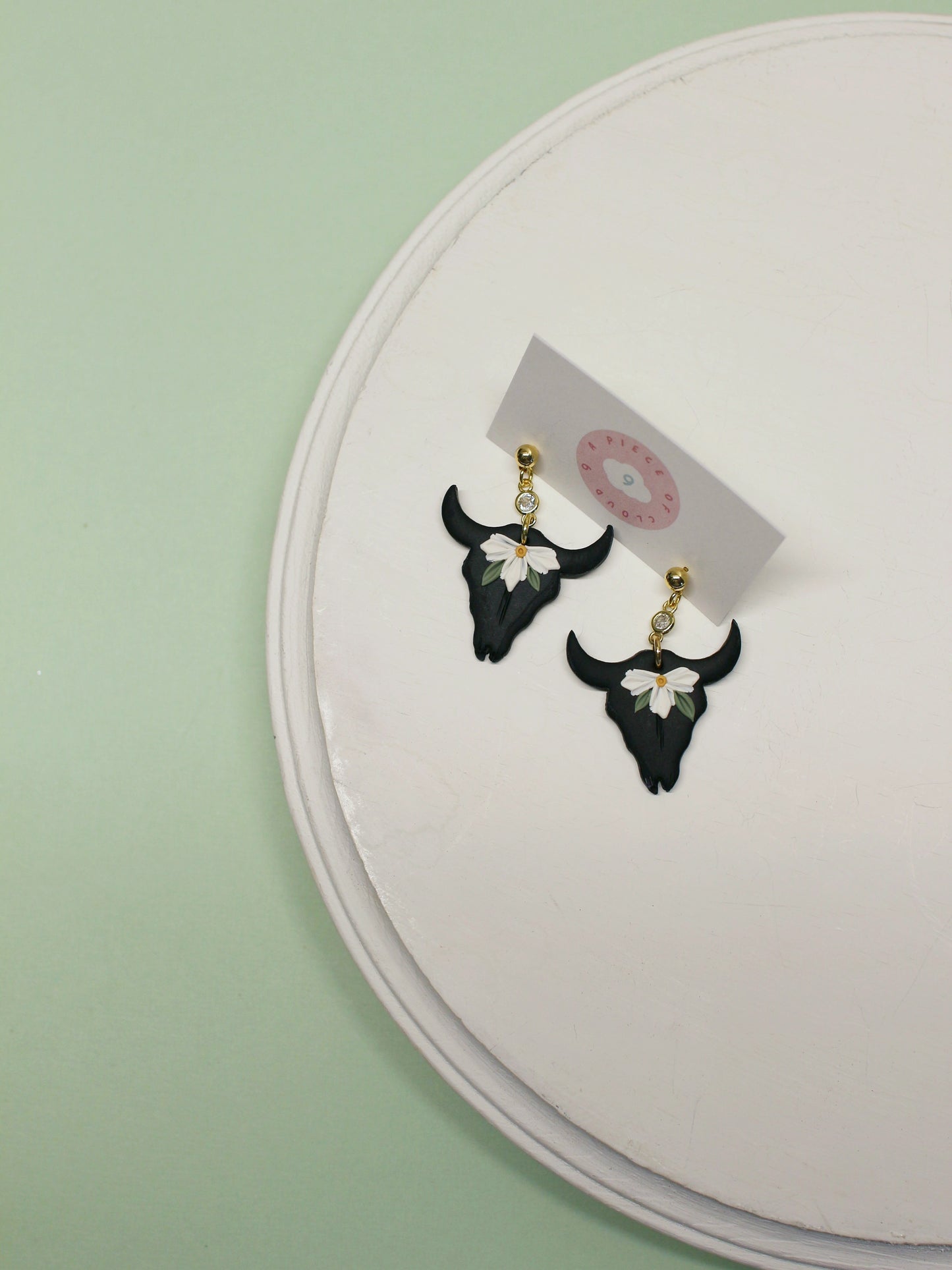 Beth - Floral Bull Earrings