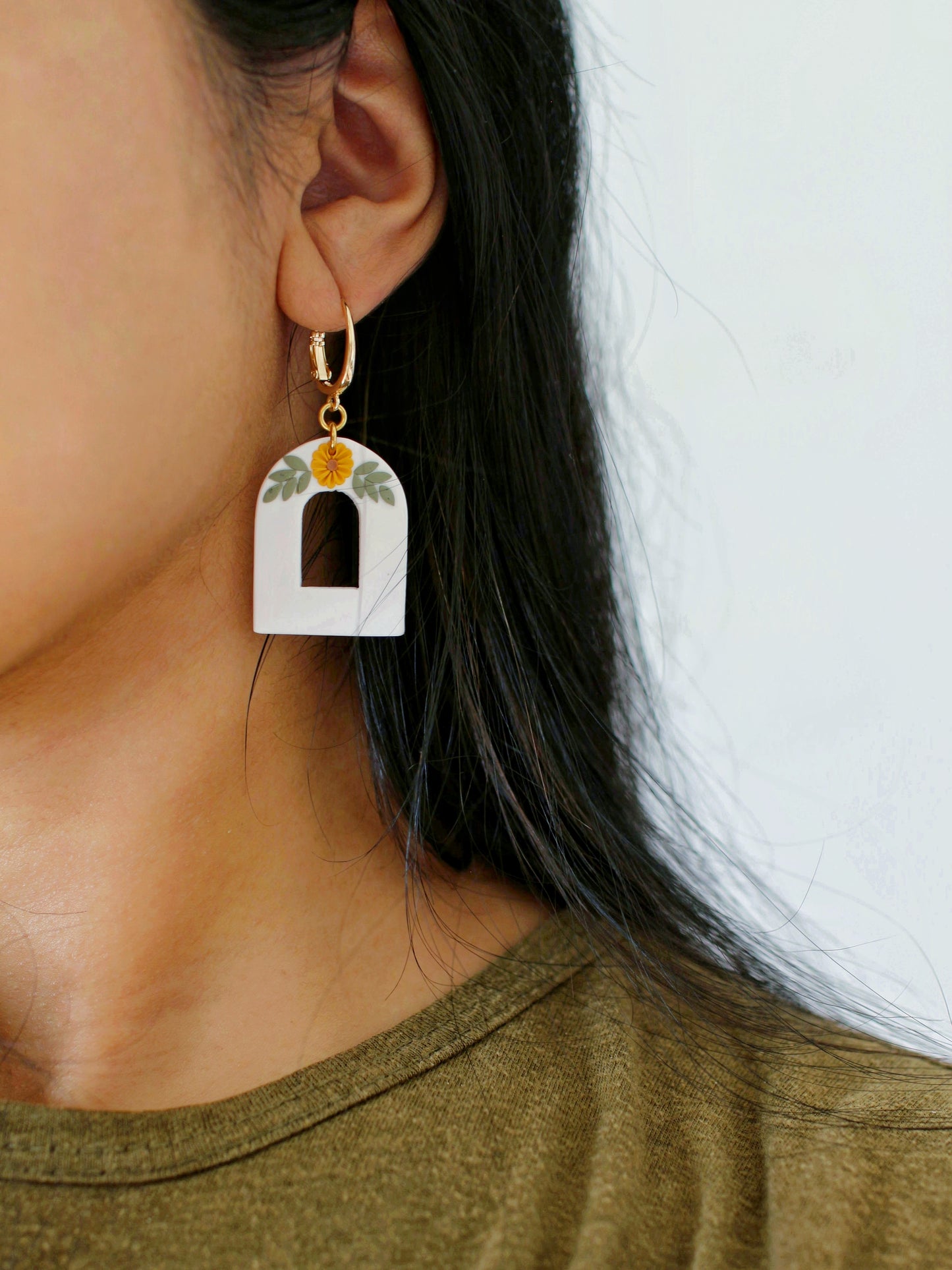 Mirasol - Sunflower Arch Earrings