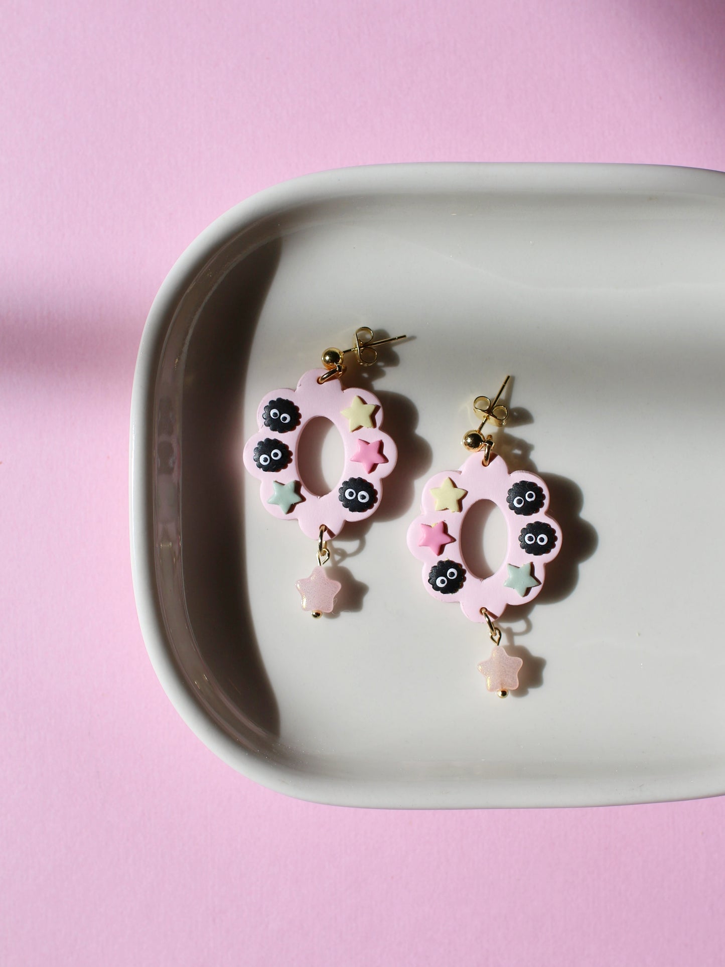 Pastel Sootsprite Rings - Studio Ghibli Inspired Earrings