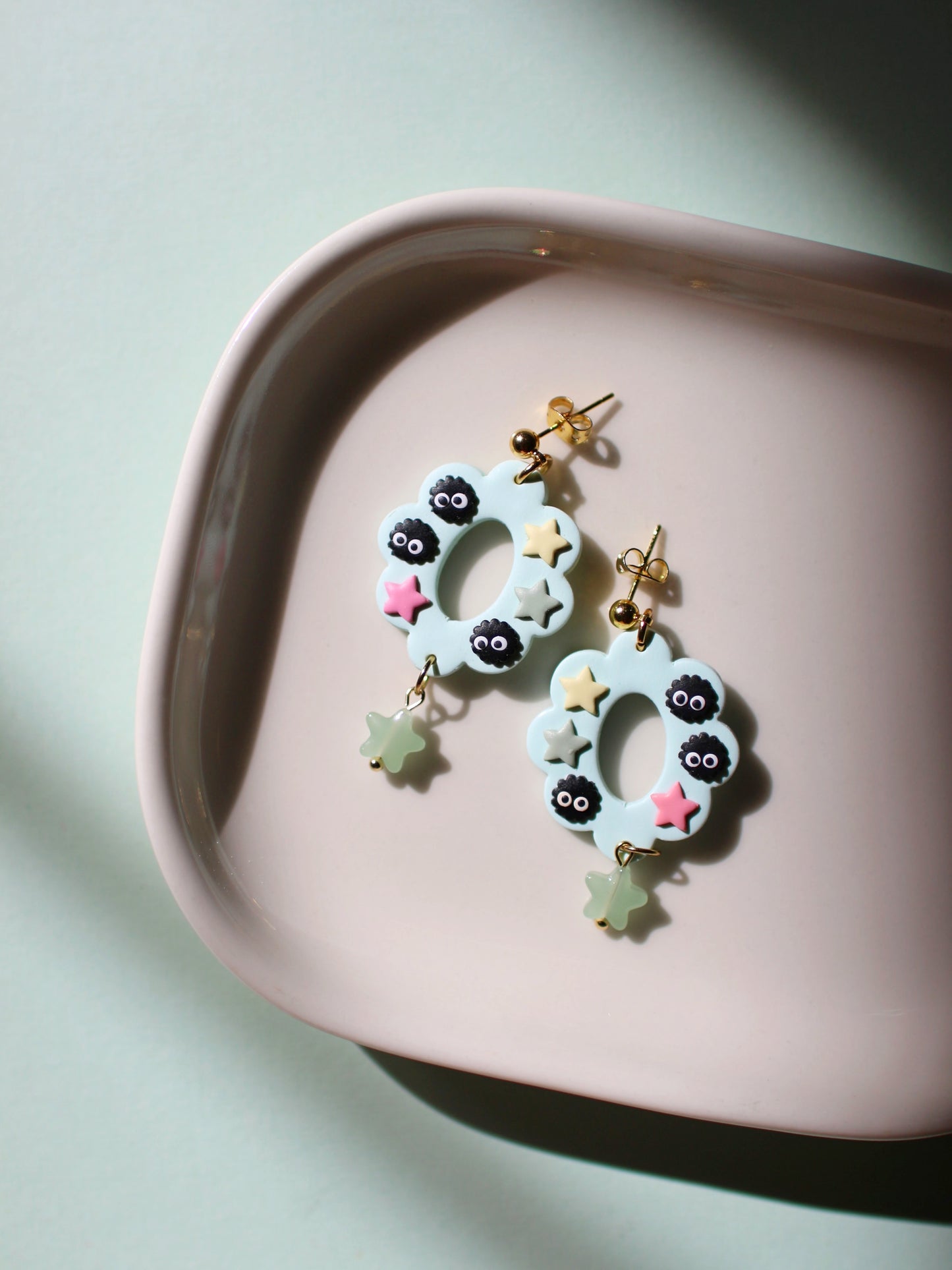 Pastel Sootsprite Rings - Studio Ghibli Inspired Earrings