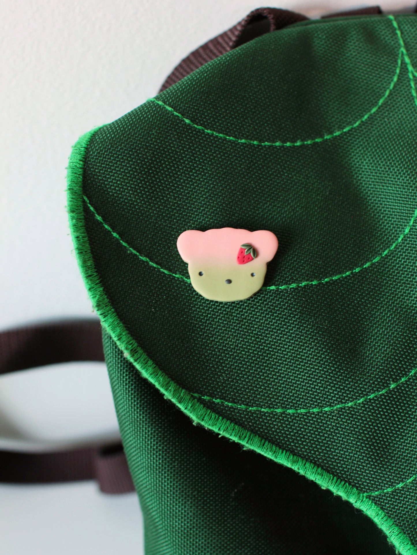 Strawberry Matcha Bear Pin