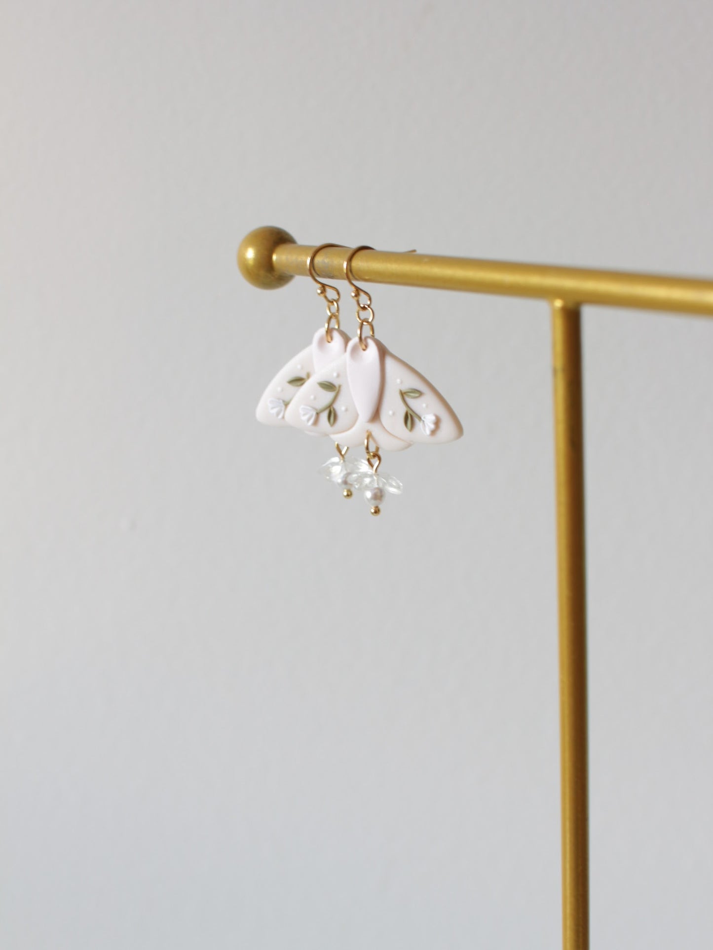 Ivory Meadow Wings - Statement Moth Earrings