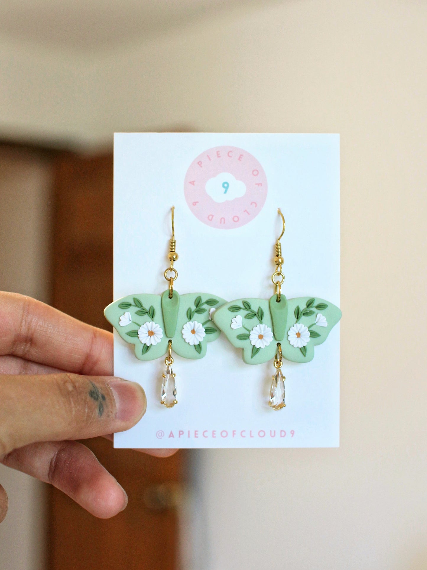 Chrysanthemum Moths - Statement Moth Earrings