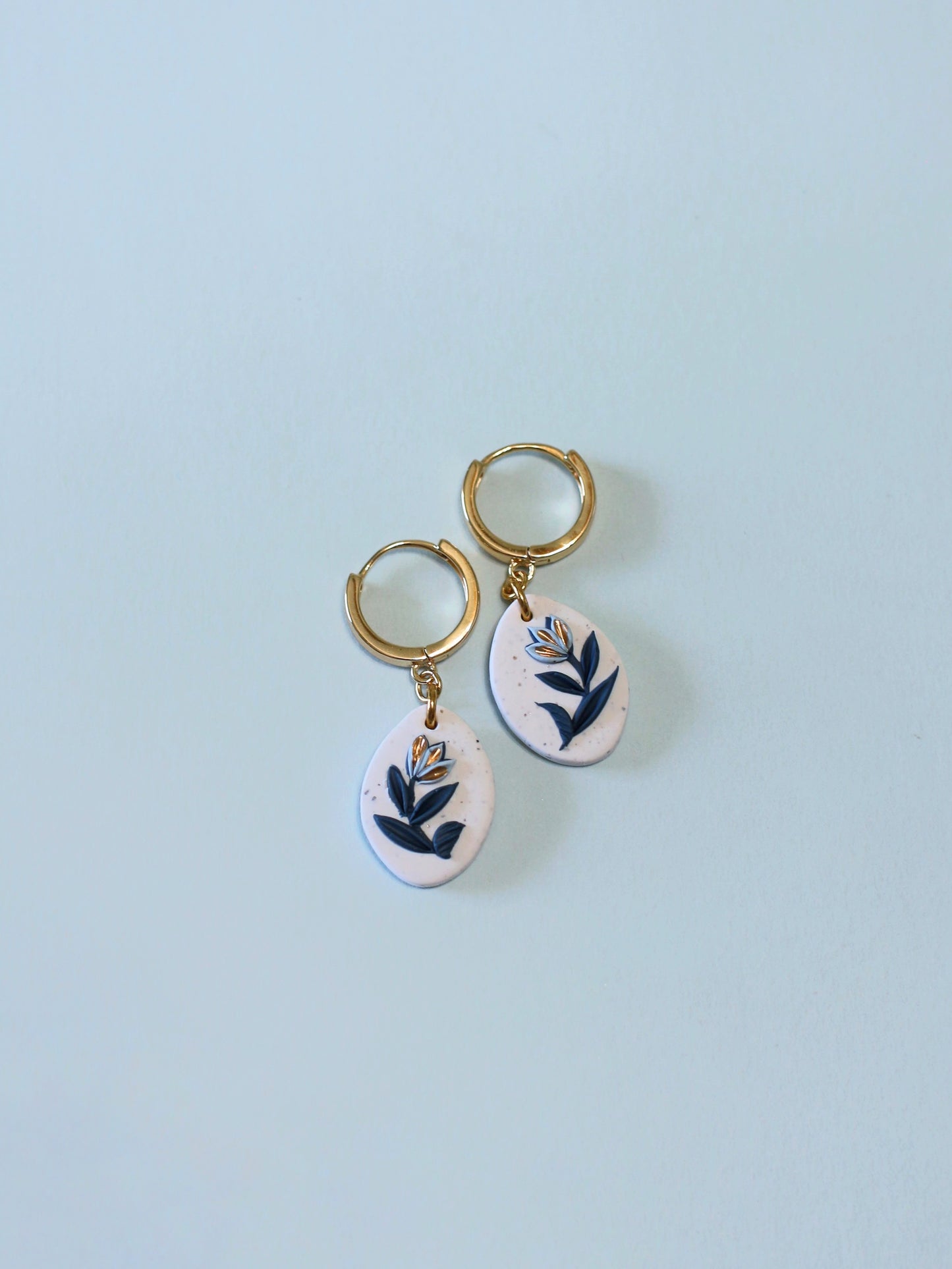 Golden Bluebells - Dainty Floral Earrings