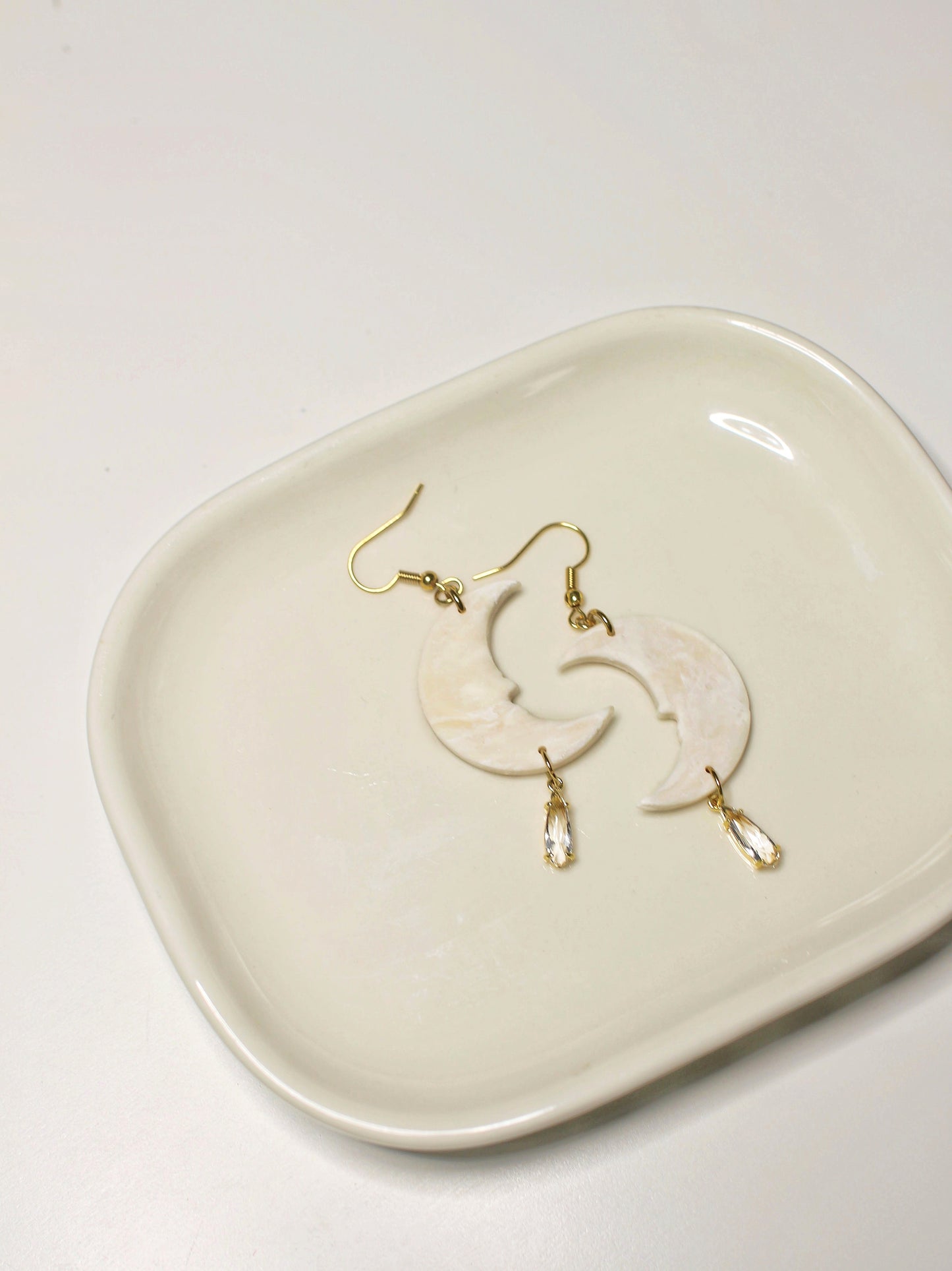 Marbled Moon Drop Earrings