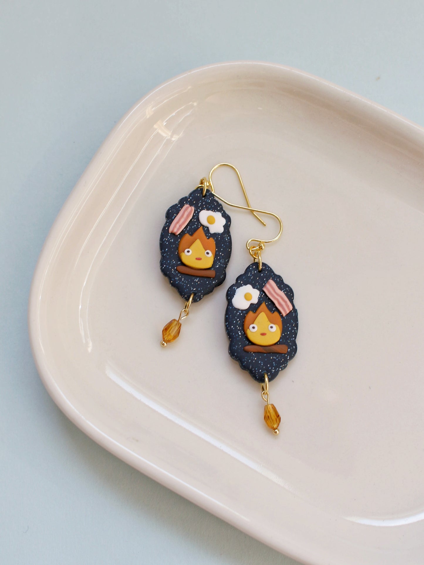 Bacon Please - Fire Demon Statement Earrings