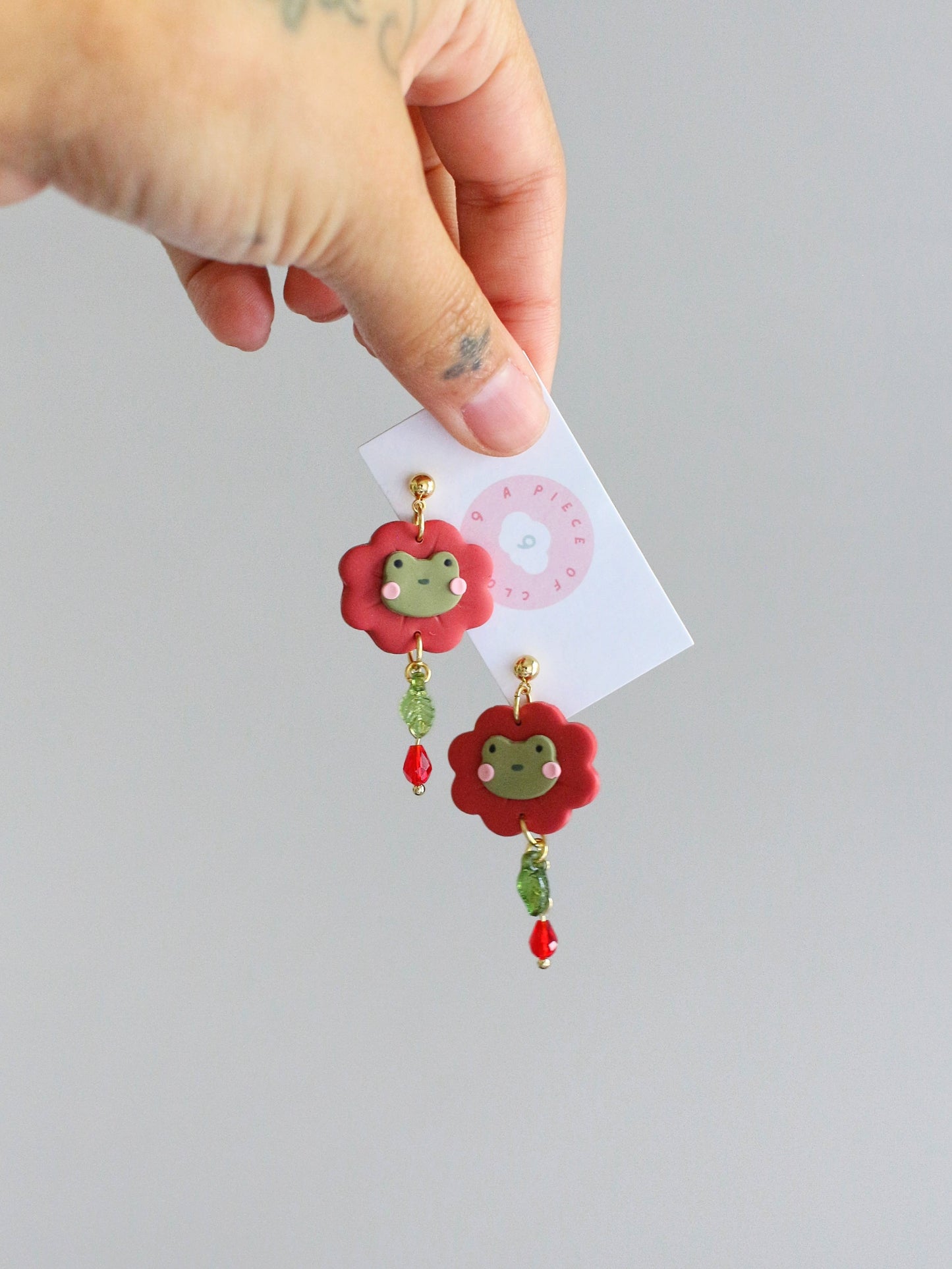 Frog Song (Red) - Frog Earrings
