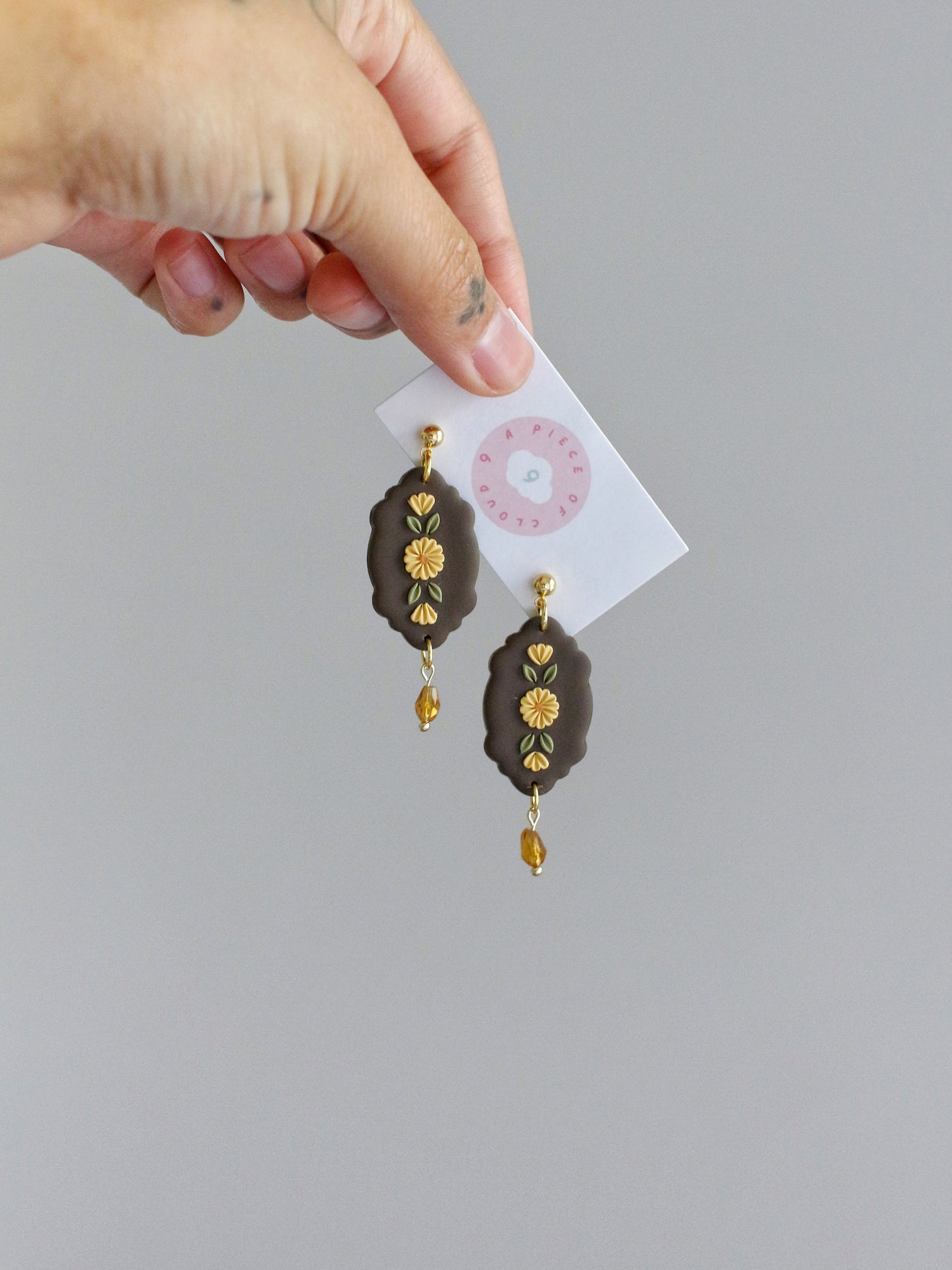 Golden Harvest - Floral Droplet Earrings
