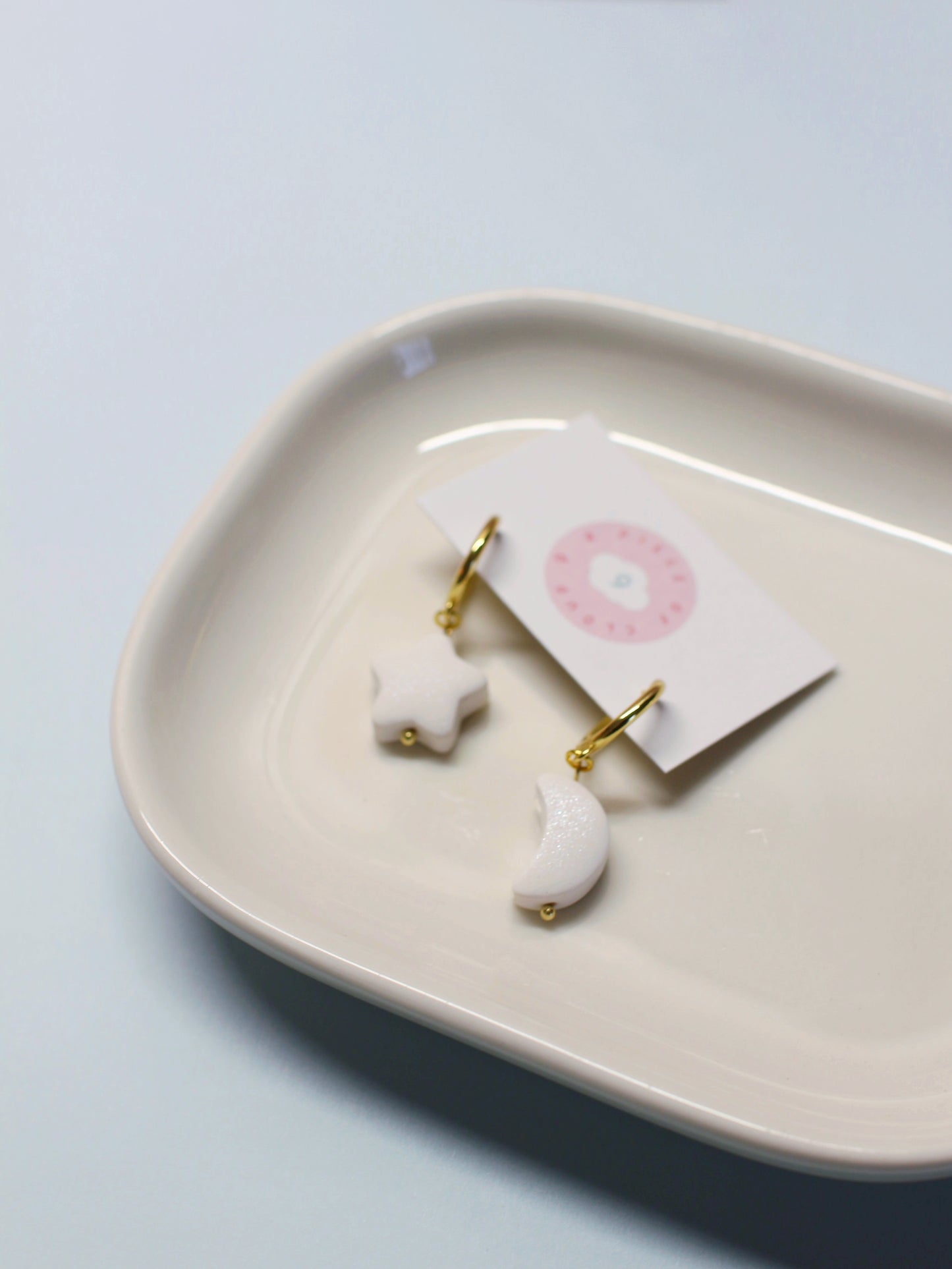 Dainty Mismatch Moon and Star Earrings