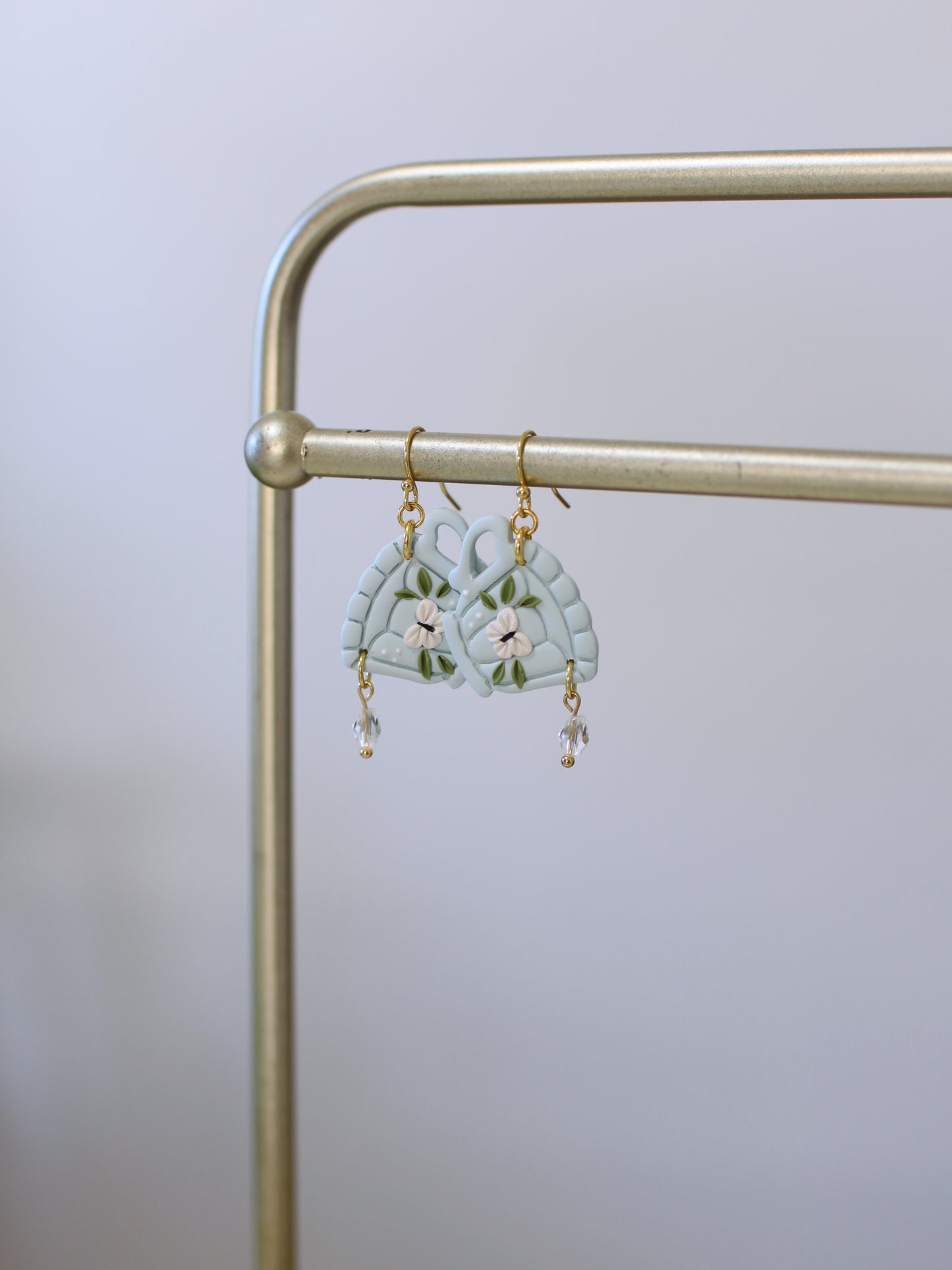 Pastel Flutter - Spring Teacup Earrings