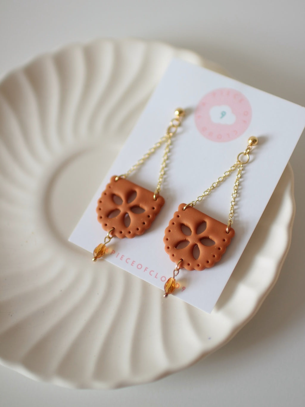 Papel Picado en Naranja - Statement Earrings