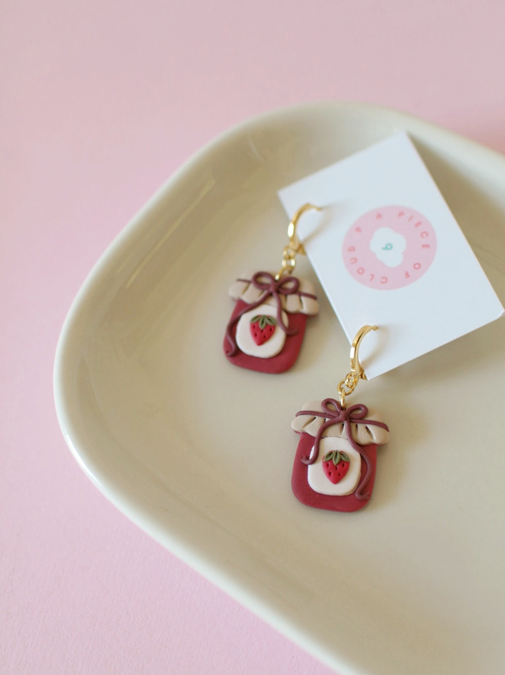 Strawberry Jelly Jar Earrings