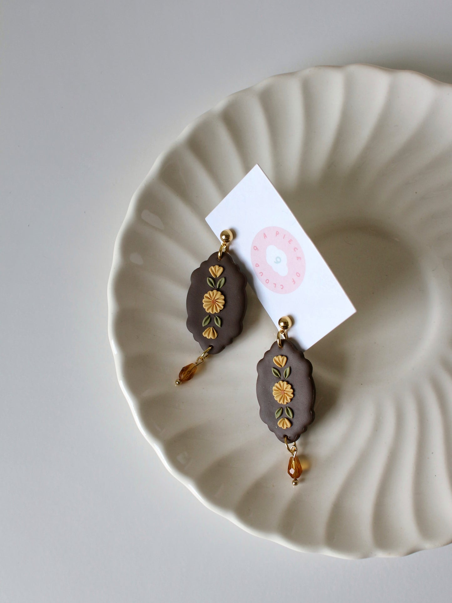 Golden Harvest - Floral Droplet Earrings