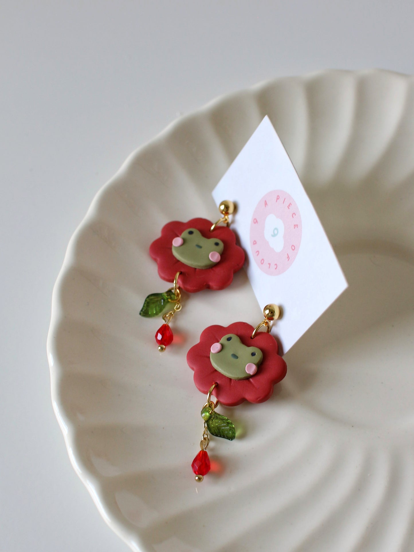 Frog Song (Red) - Frog Earrings