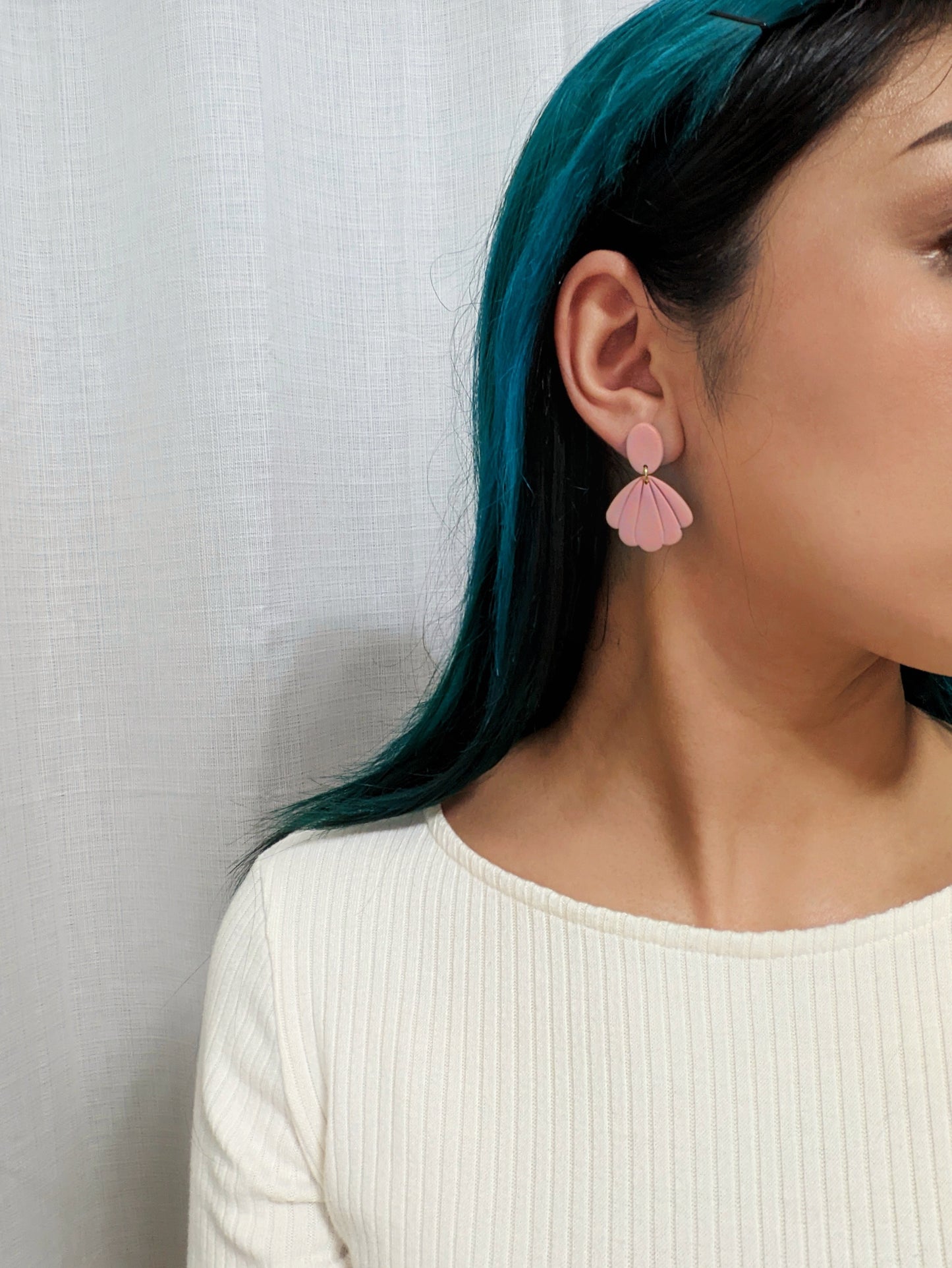 Scalloped Fans - Stud Dangles