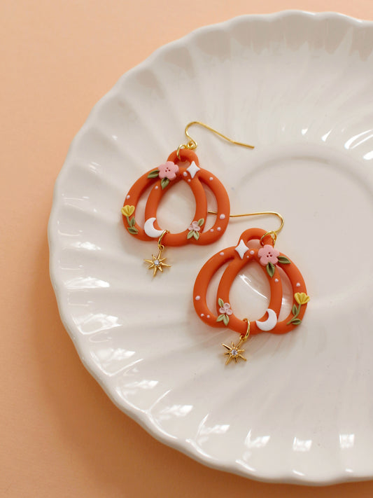 Pumpkins of Whimsy - Statement Fall Earrings