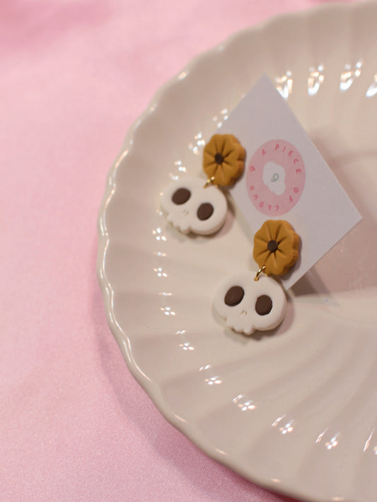 Marigold Mischief - Glow in the Dark Skull Earrings