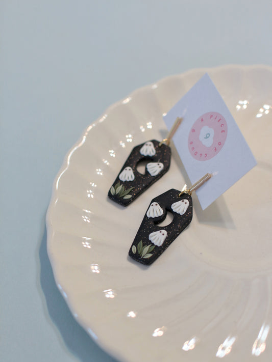 Graveyard Shift - Ghost Coffin Earrings