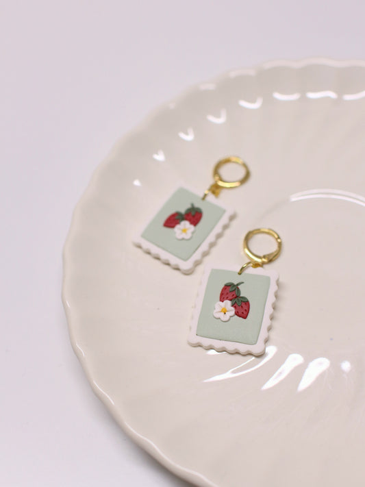Strawberry Clusters - Stamp Earrings