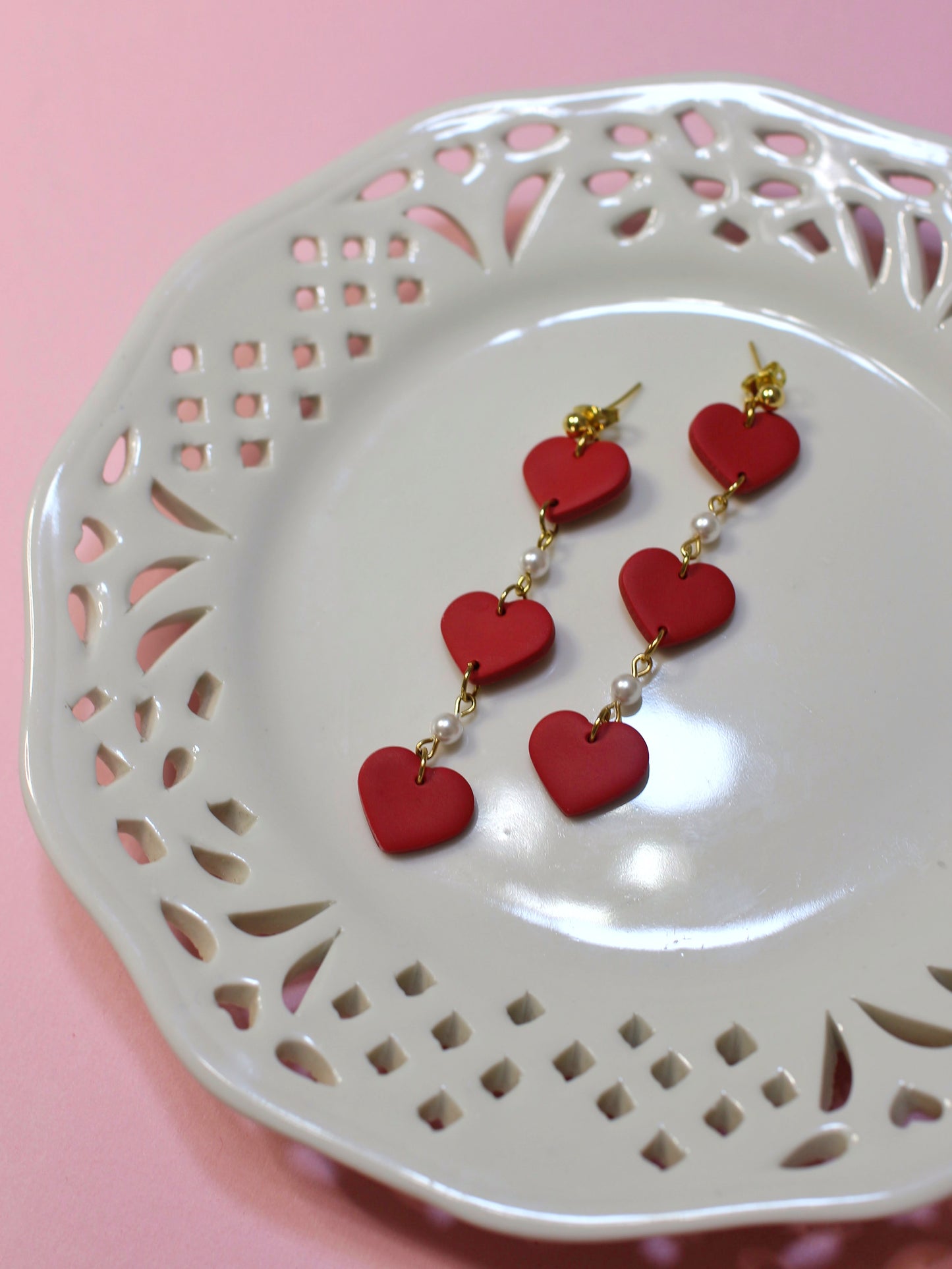 Pulling on my Heartstrings - Heart Chain Earrings