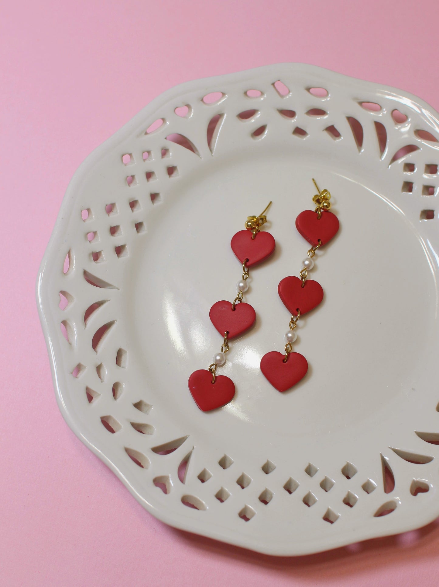 Pulling on my Heartstrings - Heart Chain Earrings