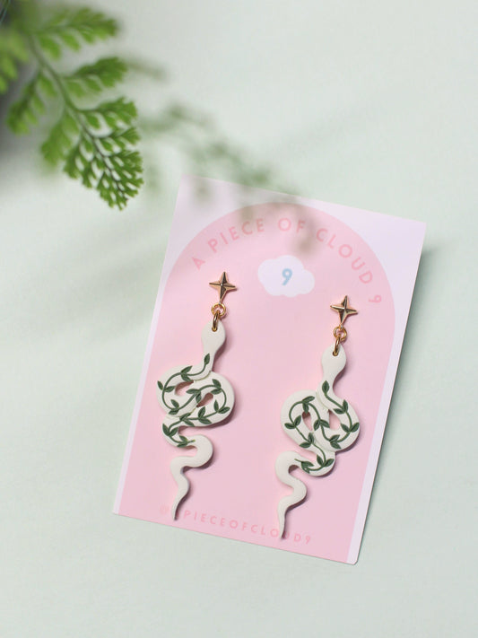 Snakes + Leaves - Statement Earrings