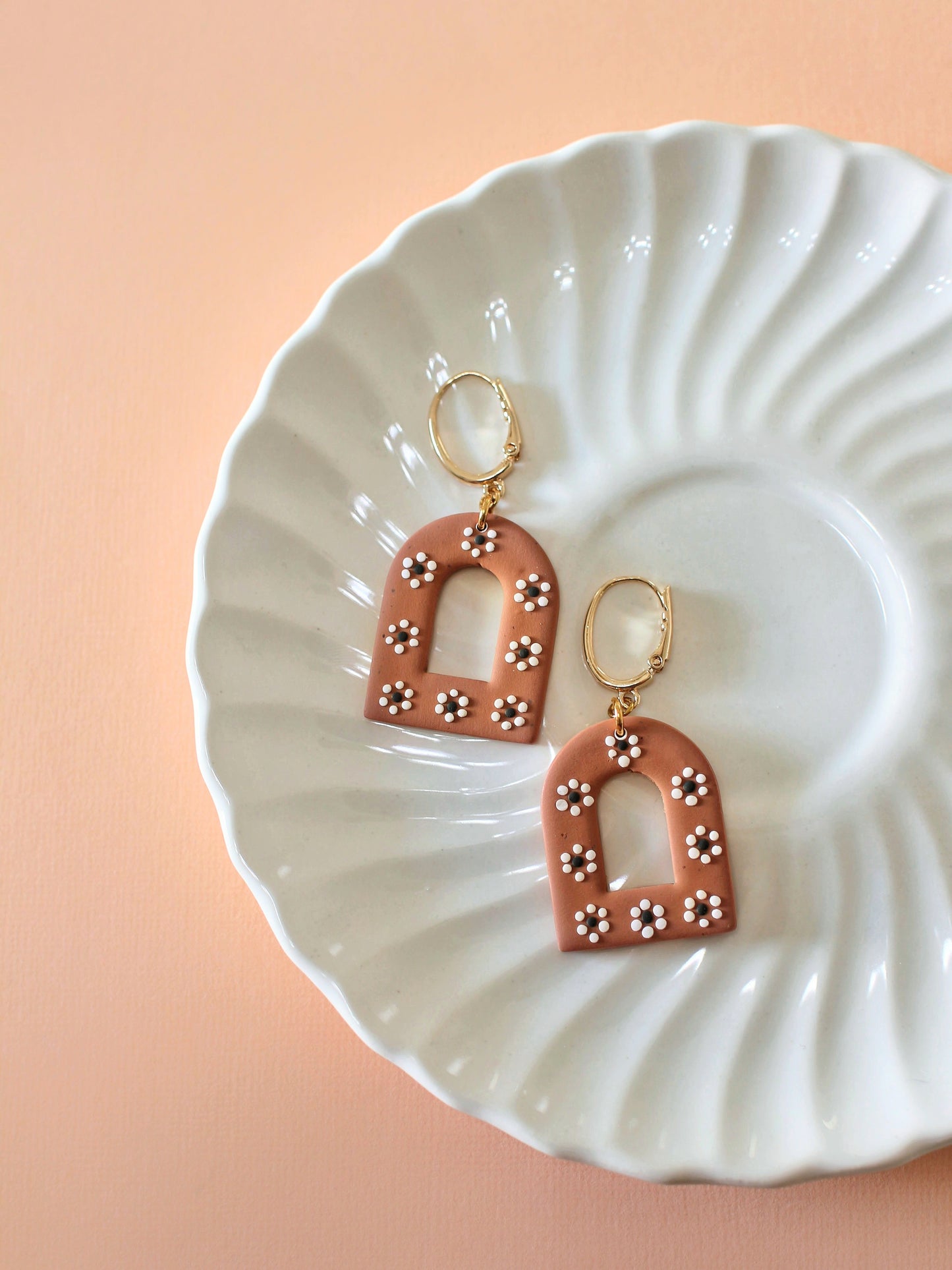 Anemone Arches - Mexican Terracotta (Barro) inspired Earrings