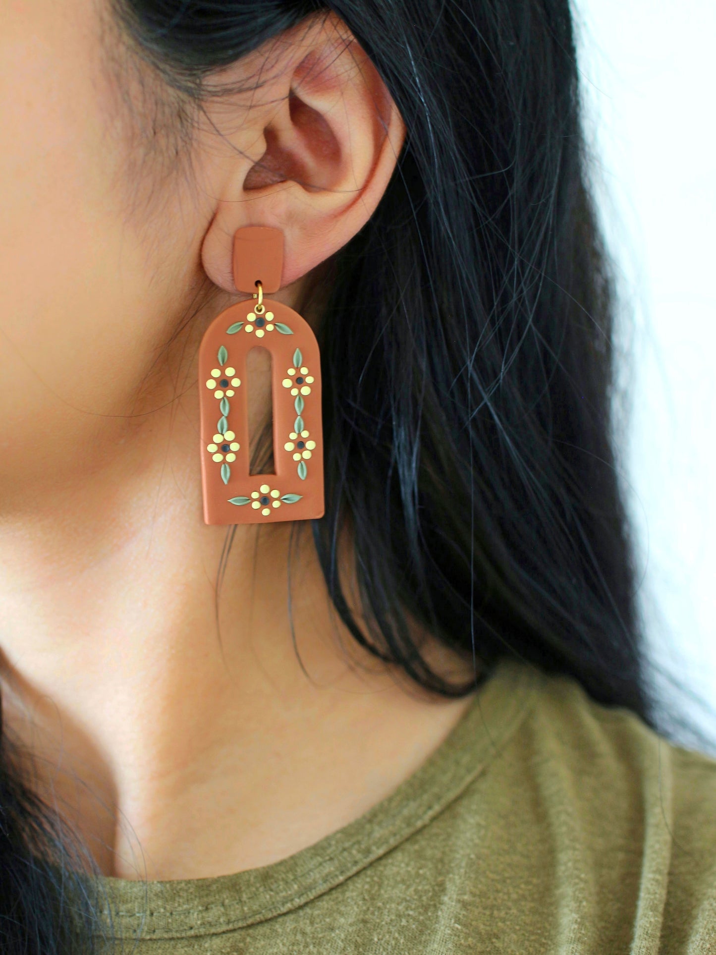 Buttercup Arches - Mexican Terracotta (Barro) inspired Earrings