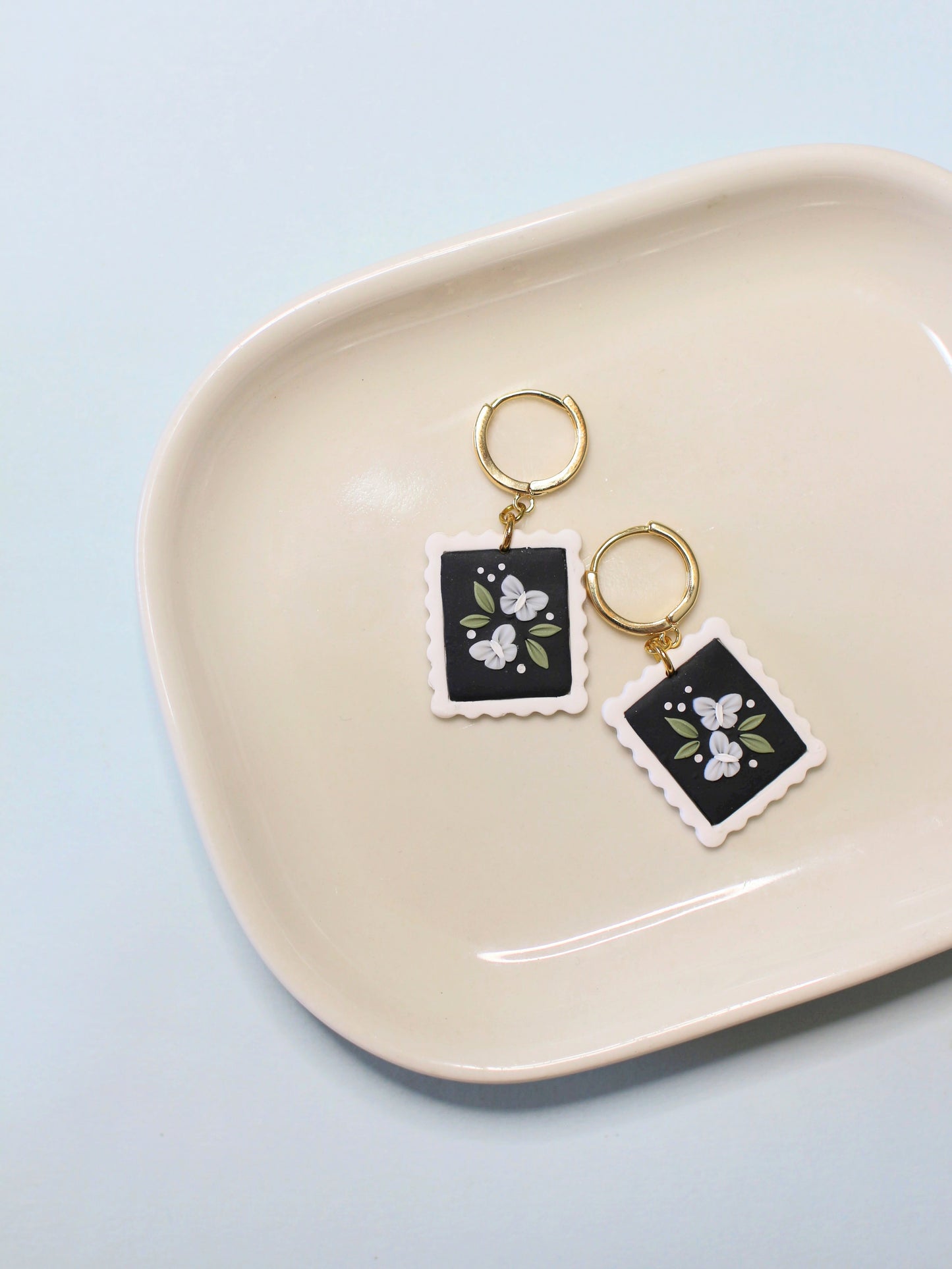 Spring Moths - Stamp Earrings