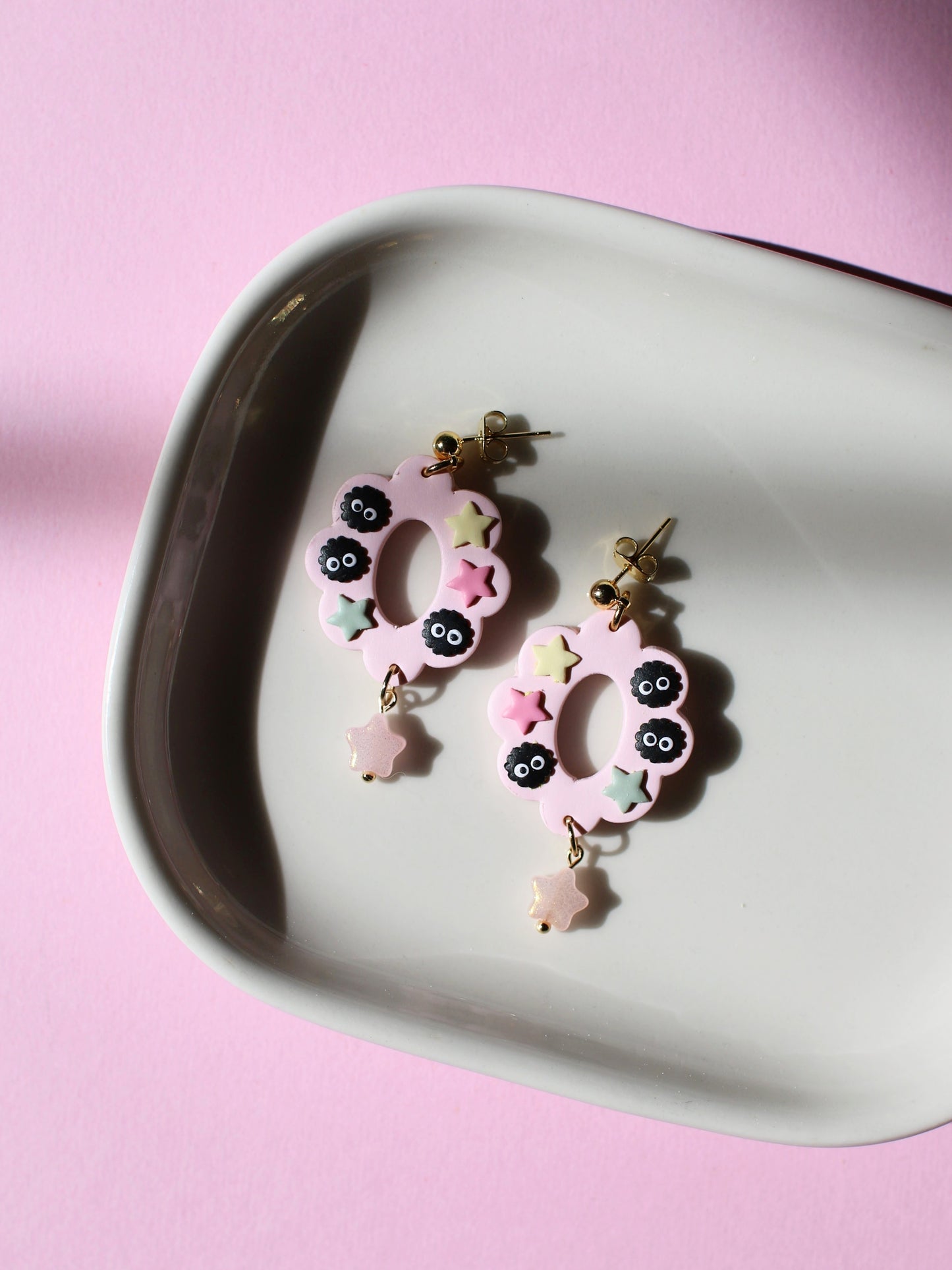 Pastel Sootsprite Rings - Studio Ghibli Inspired Earrings