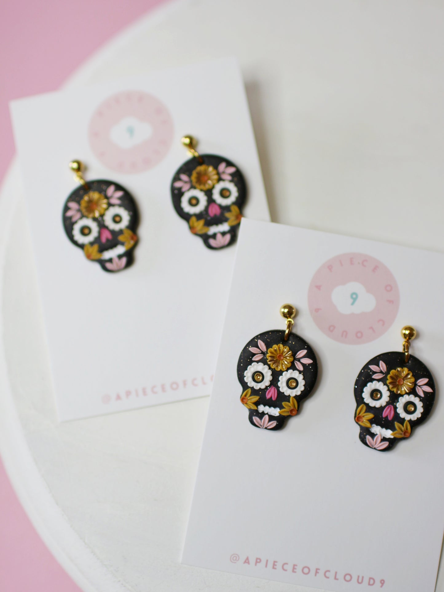Shimmering Sugar Skulls - Día de los Muertos earrings