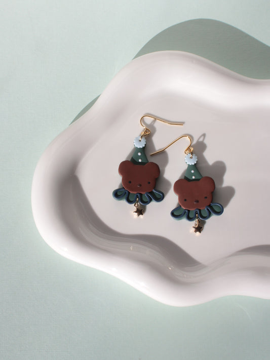 Clown Critters - Bear Earrings