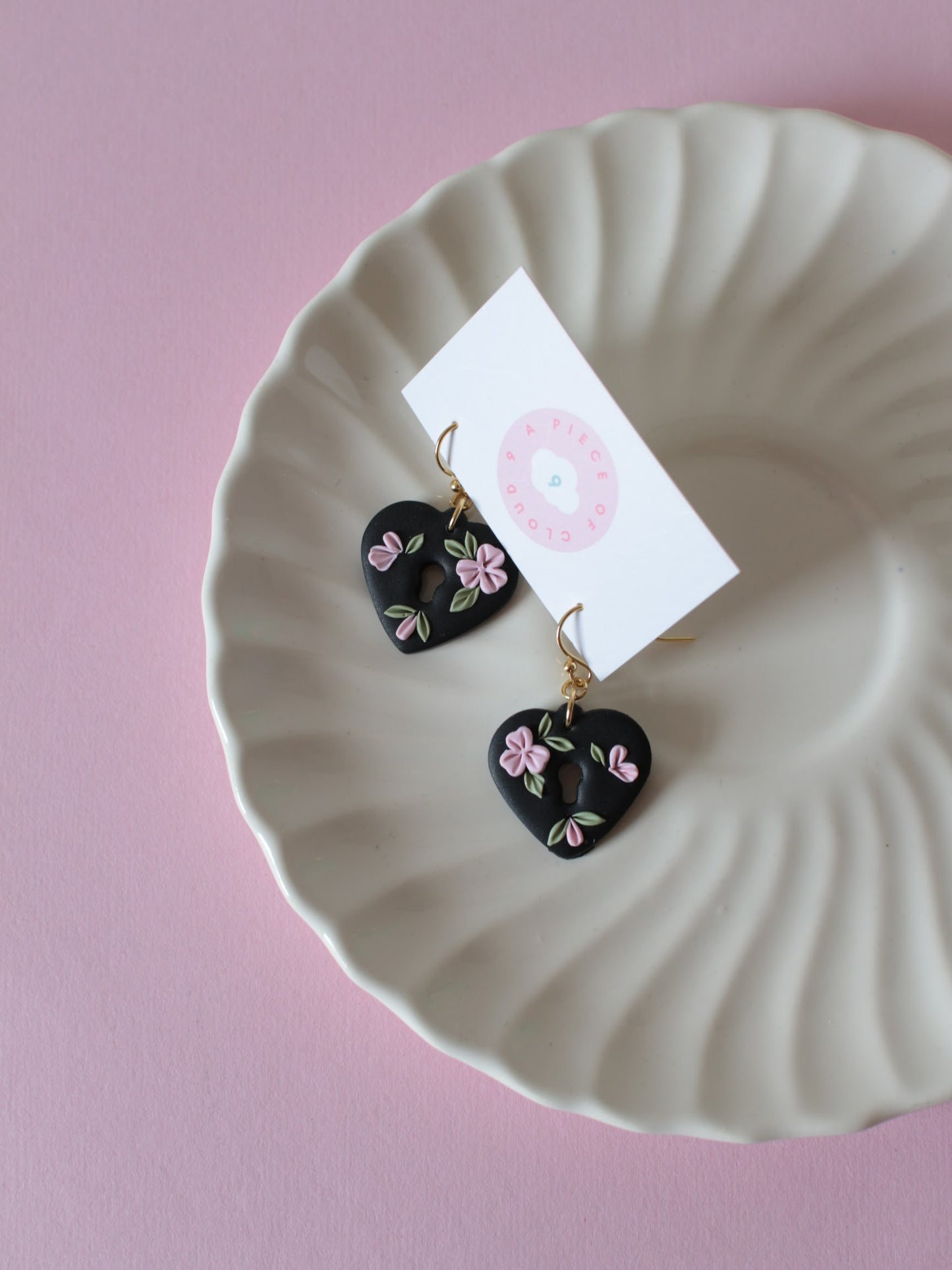 Moonpetal Locket Earrings - Pink