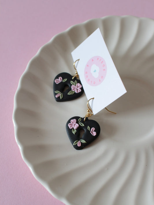 Moonpetal Locket Earrings - Pink
