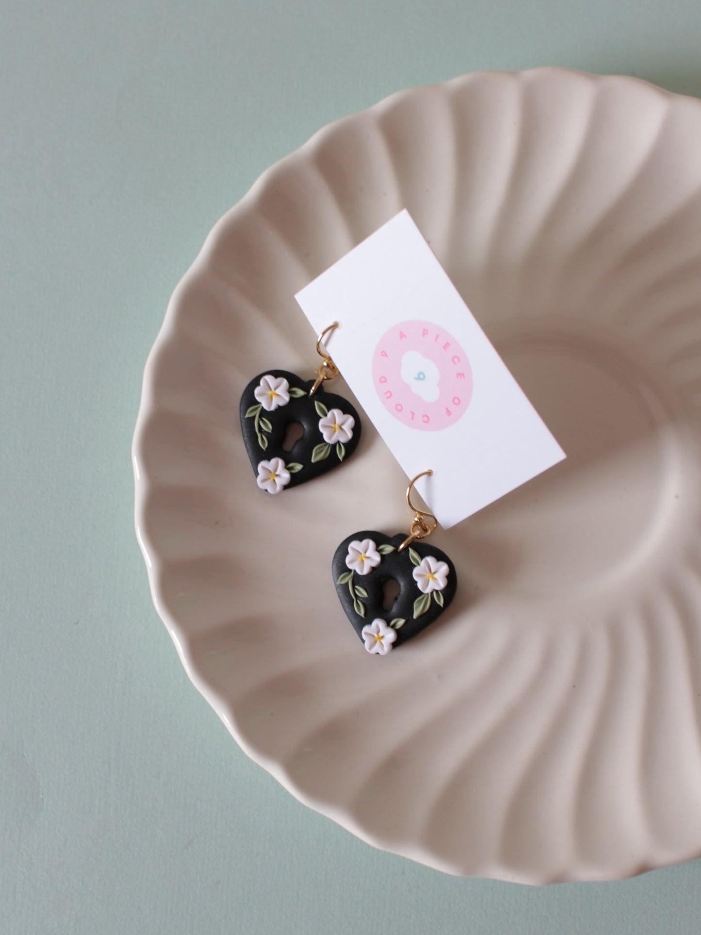 Moonpetal Locket Earrings - White