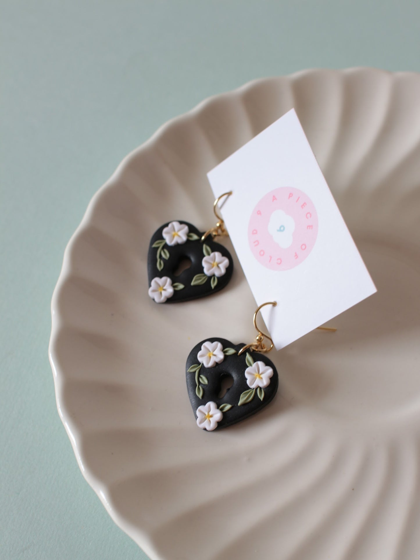 Moonpetal Locket Earrings - White