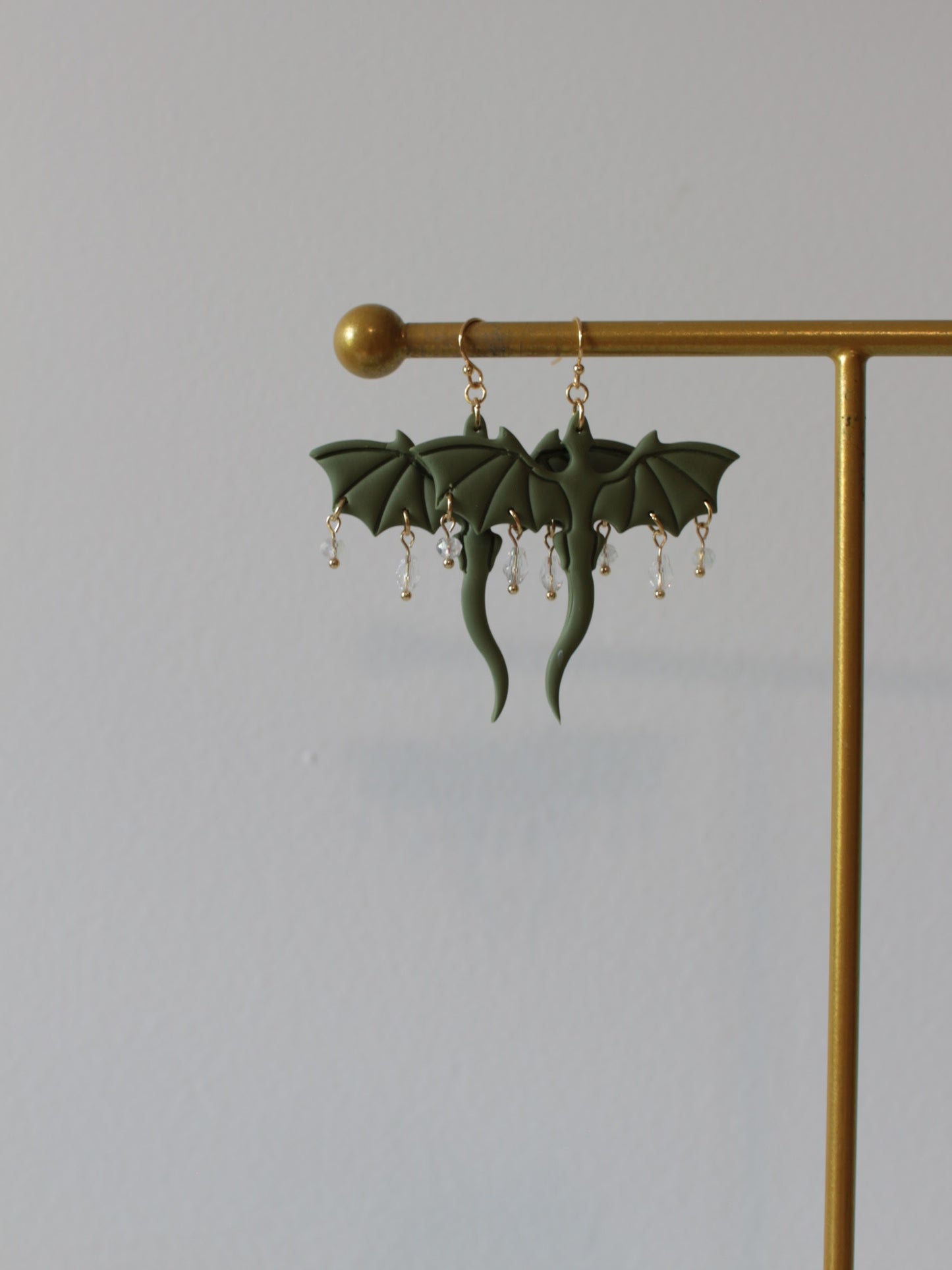 Velvet Scales in Moss - Dragon Earrings