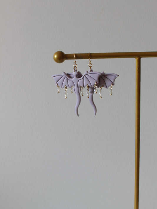 Velvet Scales in Lavender - Dragon Earrings