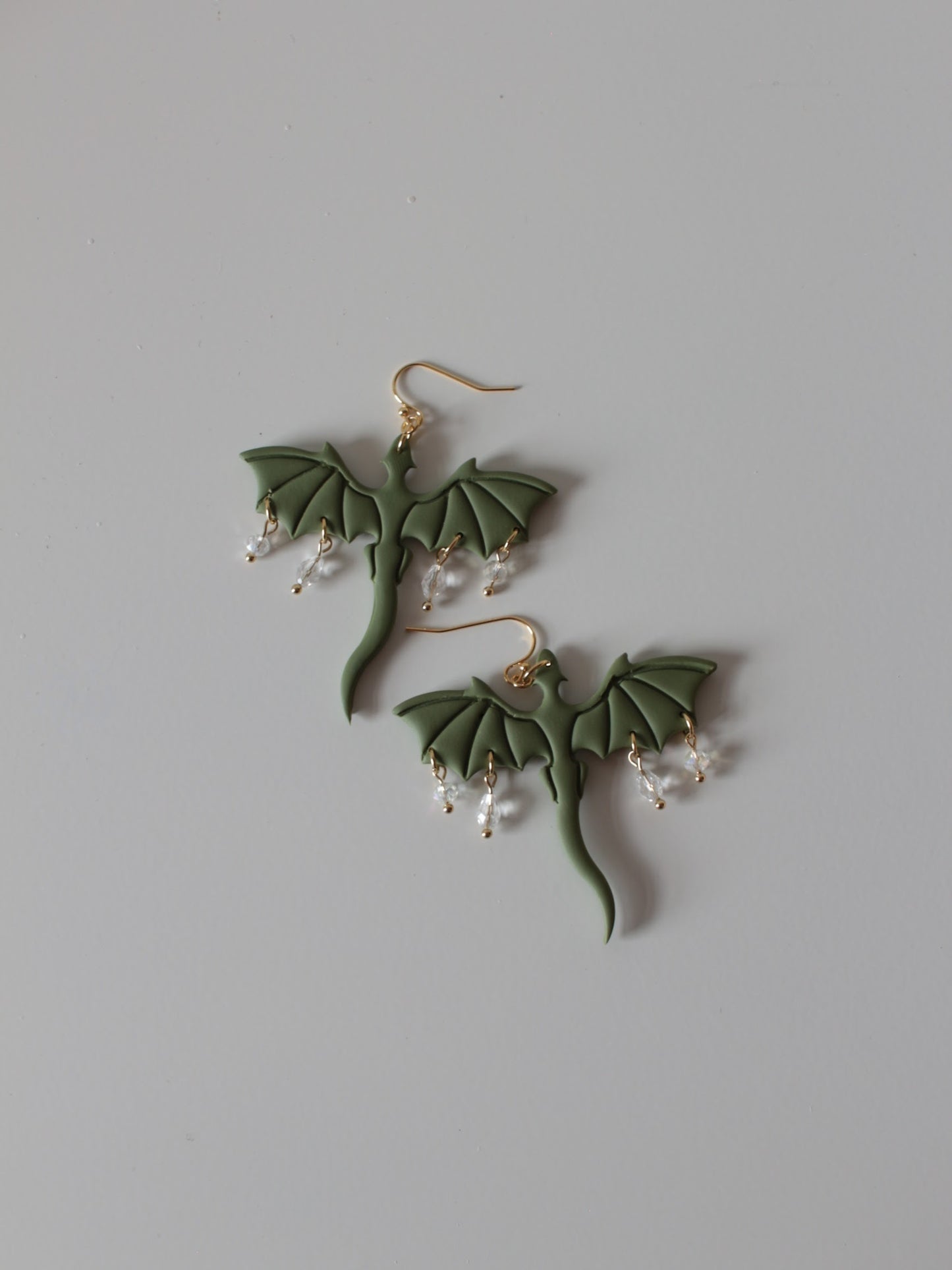 Velvet Scales in Moss - Dragon Earrings