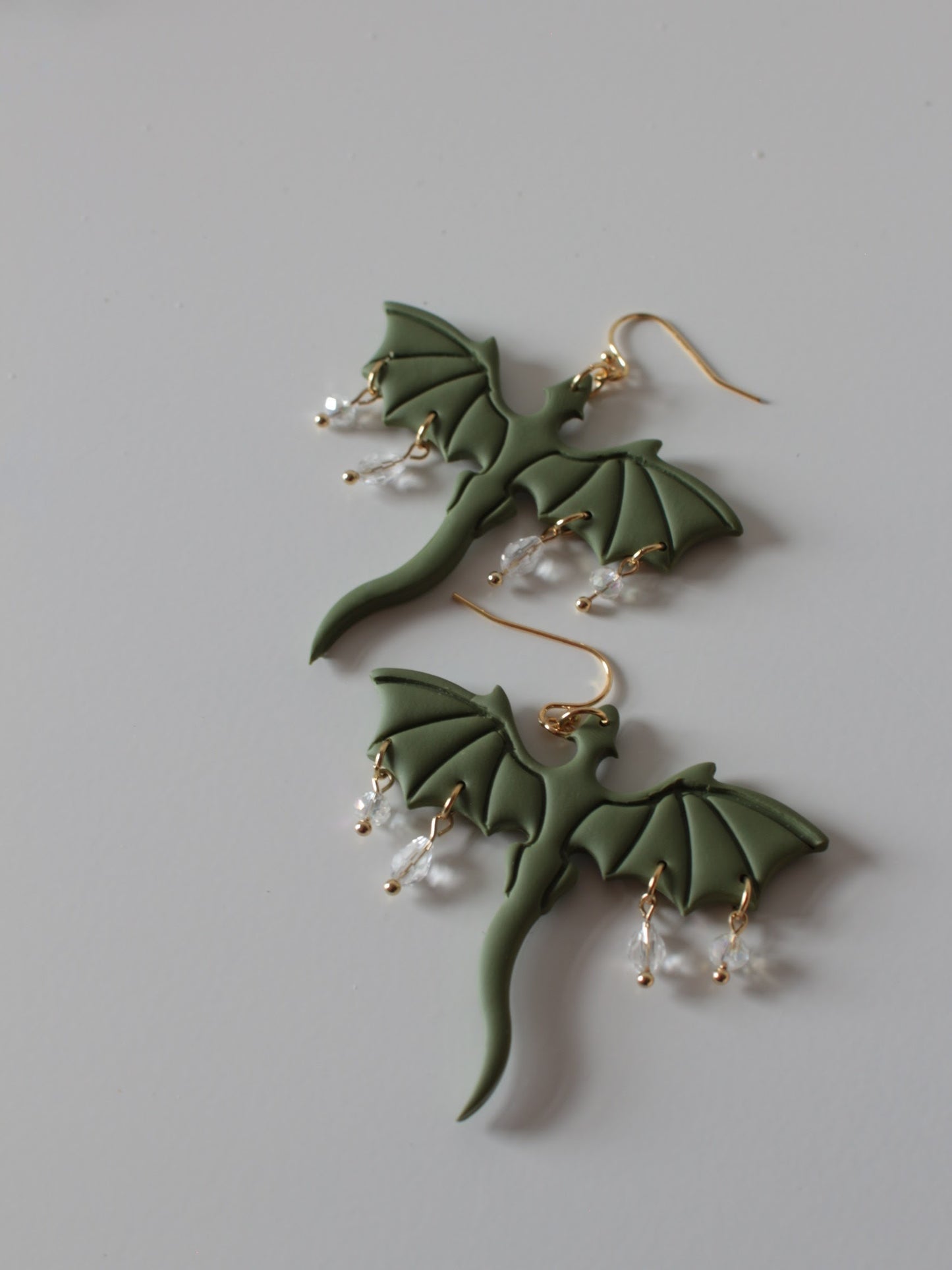 Velvet Scales in Moss - Dragon Earrings
