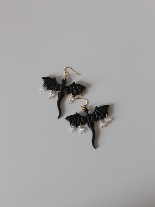 Velvet Scales in Noir - Dragon Earrings