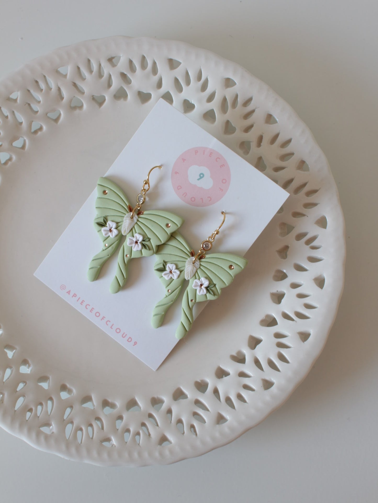 Fluer Luna Moths - Statement Earrings