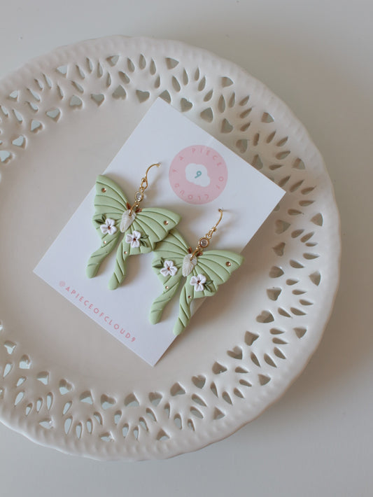 Fluer Luna Moths - Statement Earrings