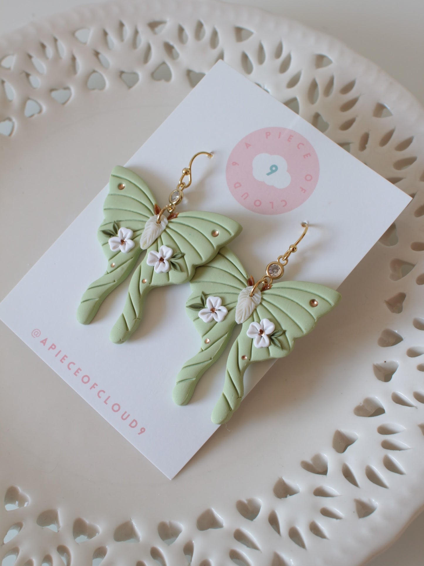 Fluer Luna Moths - Statement Earrings