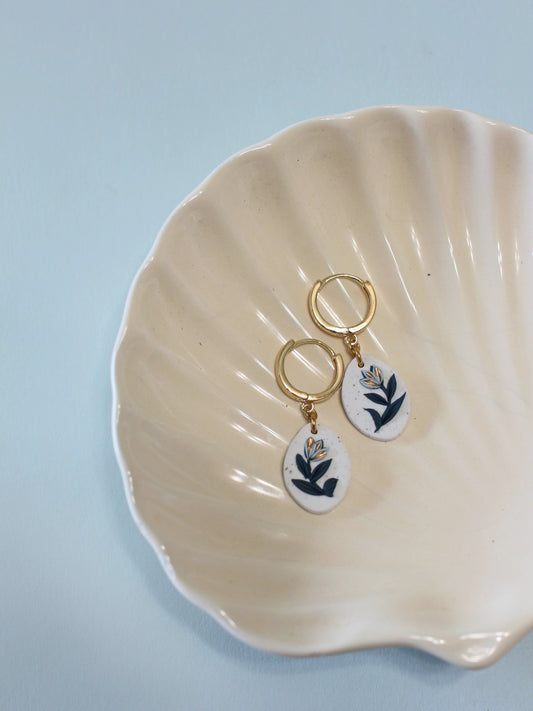 Golden Bluebells - Dainty Floral Earrings