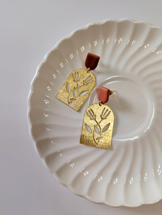 Touch of Brass - Minimal Statement Earrings