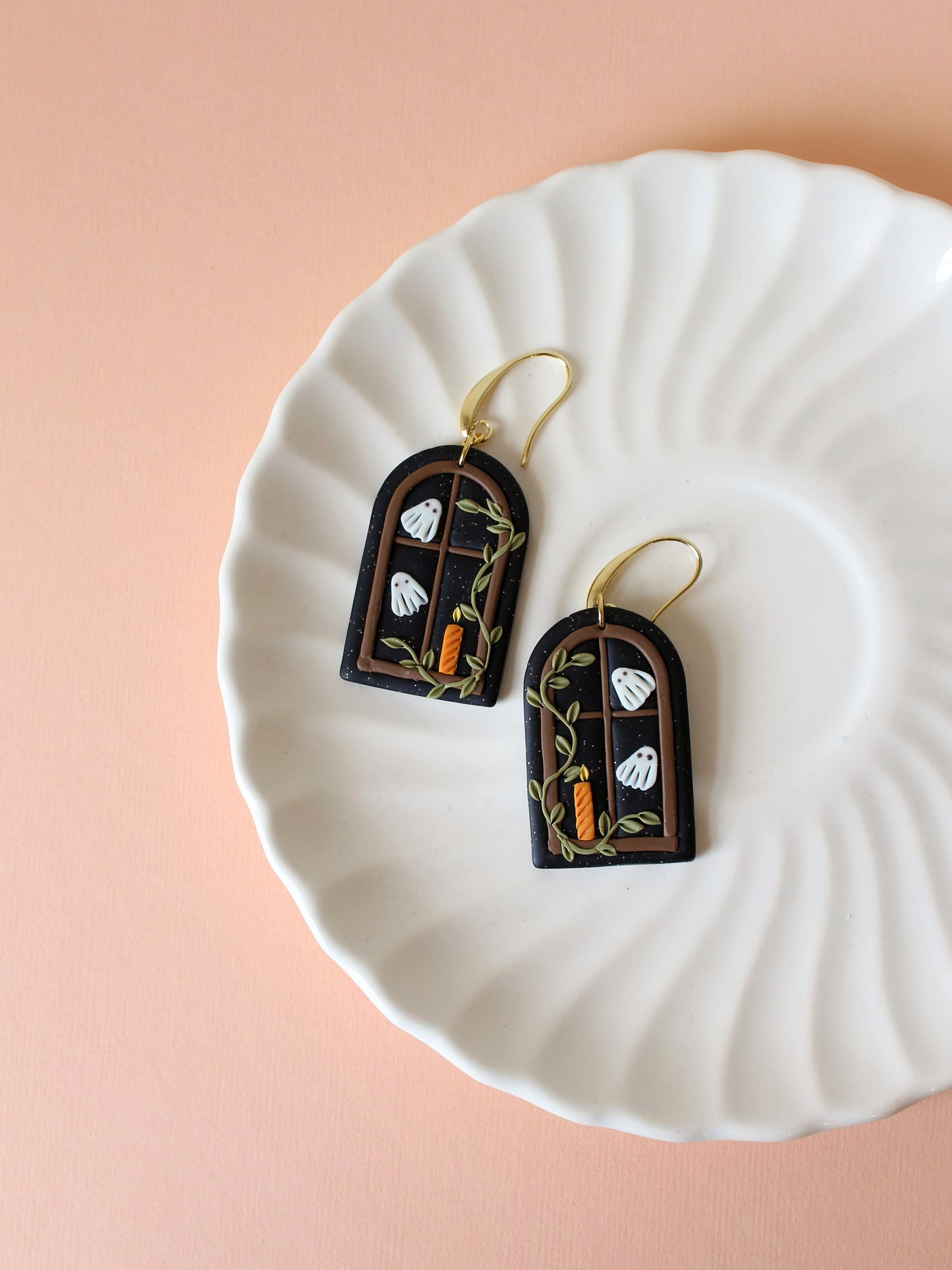 Gleaming Ghosts - Statement Window Earrings